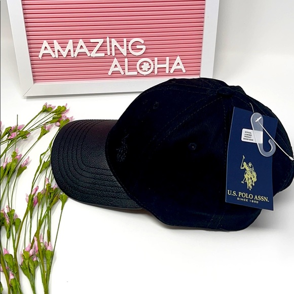 Brand NWT U.S Polo Assn. Black Hat/Cap - Picture 1 of 7